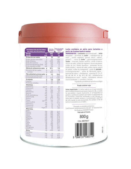 OPTIMA 1: Leche de vaca. Fórmula para lactantes