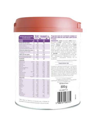 OPTIMA 3: Leche de vaca. Fórmula de crecimiento...