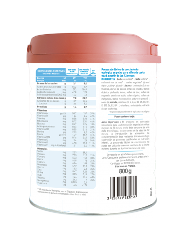 PRIMEA 3: Leche de vaca. Fórmula de crecimiento