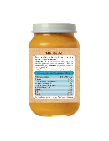 Tarrito Verduras y Trucha