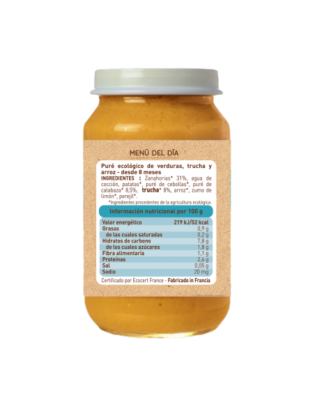 Tarrito Verduras y Trucha