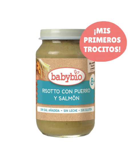 Trocitos de Risotto con Puerros y Salmón Trocitos de Risotto con Puerros y Salmón