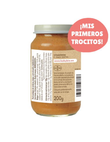 Trocitos de Verduras, Bulgur, Pollo y Bebida de coco INFO