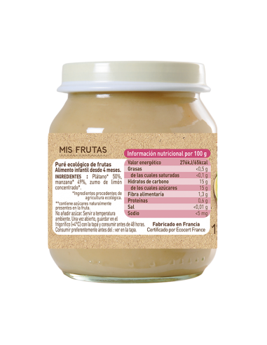 Tarrito Plátano y Manzana