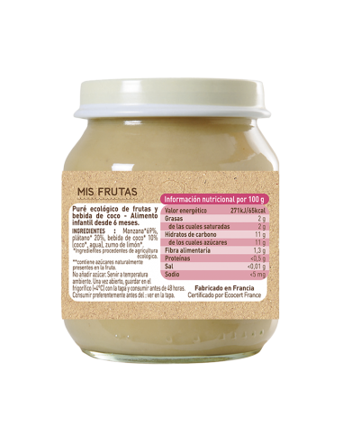 Pote para bebida de maçã, banana e coco