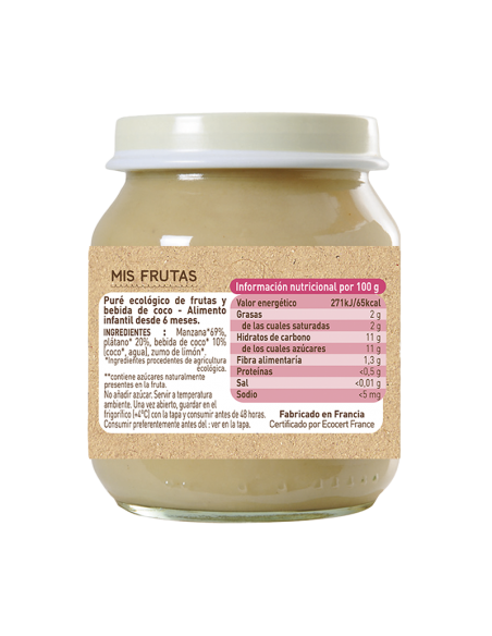 Pote para bebida de maçã, banana e coco