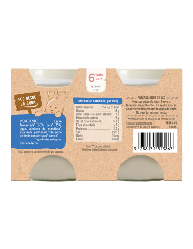 Yogur de pera con leche de vaca