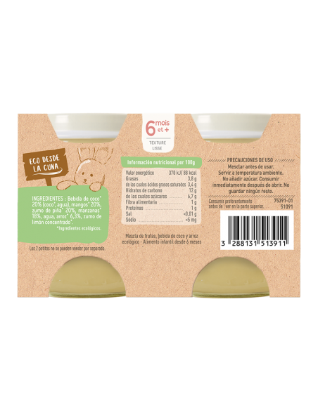 Sobremesa de Coco, Manga e Maçã – 100% Vegetal