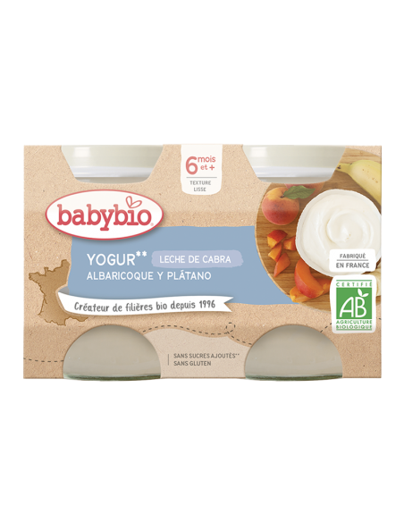 Yogur de albaricoque y plátano con leche de cabra Yogur de albaricoque y plátano con leche de cabra