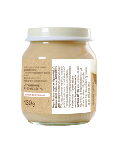 Yogur de Pera e Higos con leche de cabra INFO