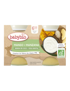 POSTRE DE COCO, Mango y Manzana – 100% Vegetal.