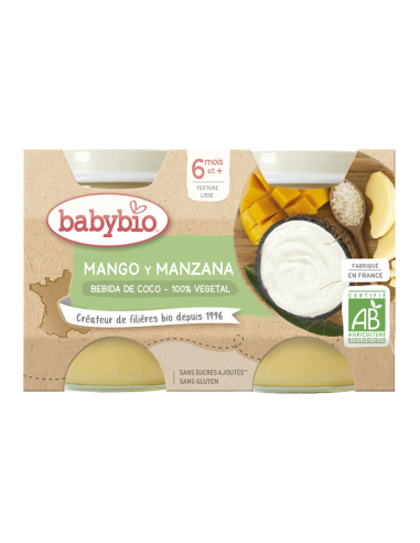 POSTRE DE COCO, Mango y Manzana – 100% Vegetal.