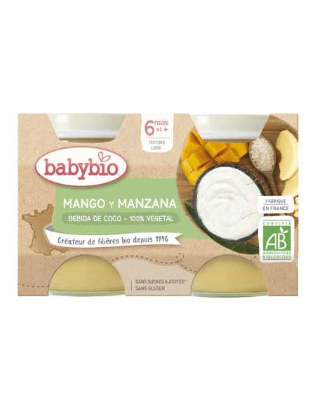 POSTRE DE COCO, Mango y Manzana – 100% Vegetal.