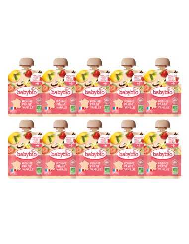 Pack 10x Pouch Fresa, Manzana y Vainilla