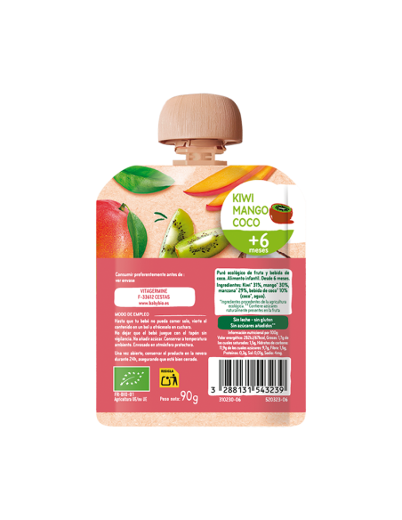 Saquetas de Kiwi, Manga e Leite de Coco