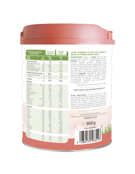 CAPREA 1 (400g): Leche de cabra. Fórmula para lactantes