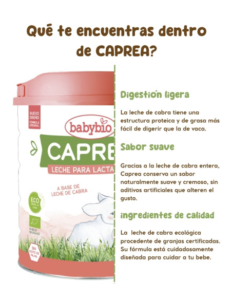 CAPREA 1 (400g): Leche de cabra. Fórmula para lactantes