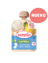 Saqueta com iogurte de cabra, pera e baunilha