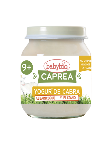 Yogur de albaricoque y plátano con leche de cabra