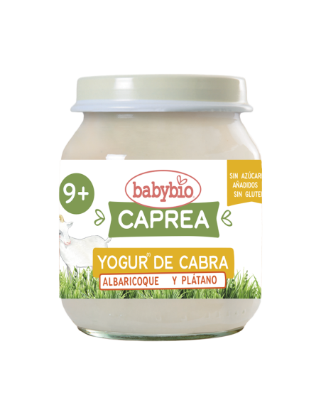 Iogurte de alperce e banana com leite de cabra