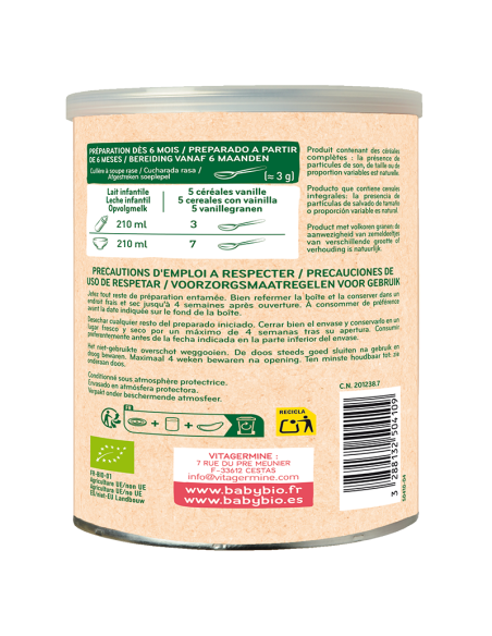 5 Cereales con Vainilla