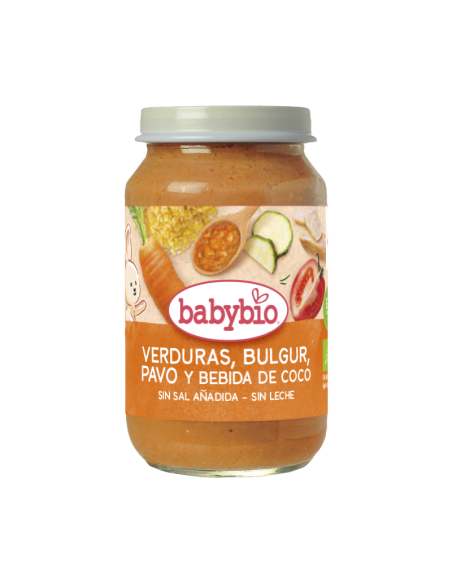 Trocitos Verduras, Bulgur, Pavo y bebida de Coco