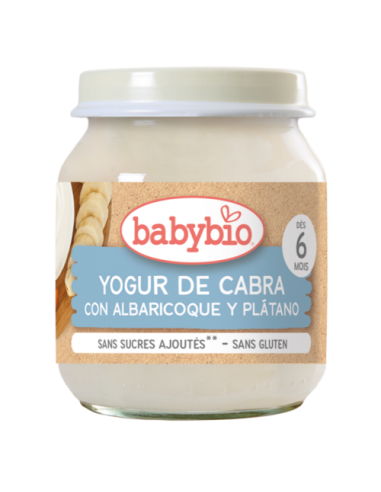Yogur de albaricoque y plátano con leche de cabra